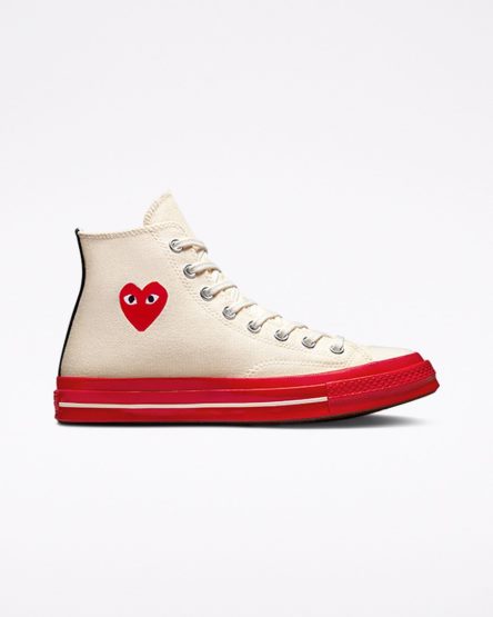 Women's Converse x Comme des Garçons PLAY Chuck 70 High Top Shoes Red | AU 38CE4V